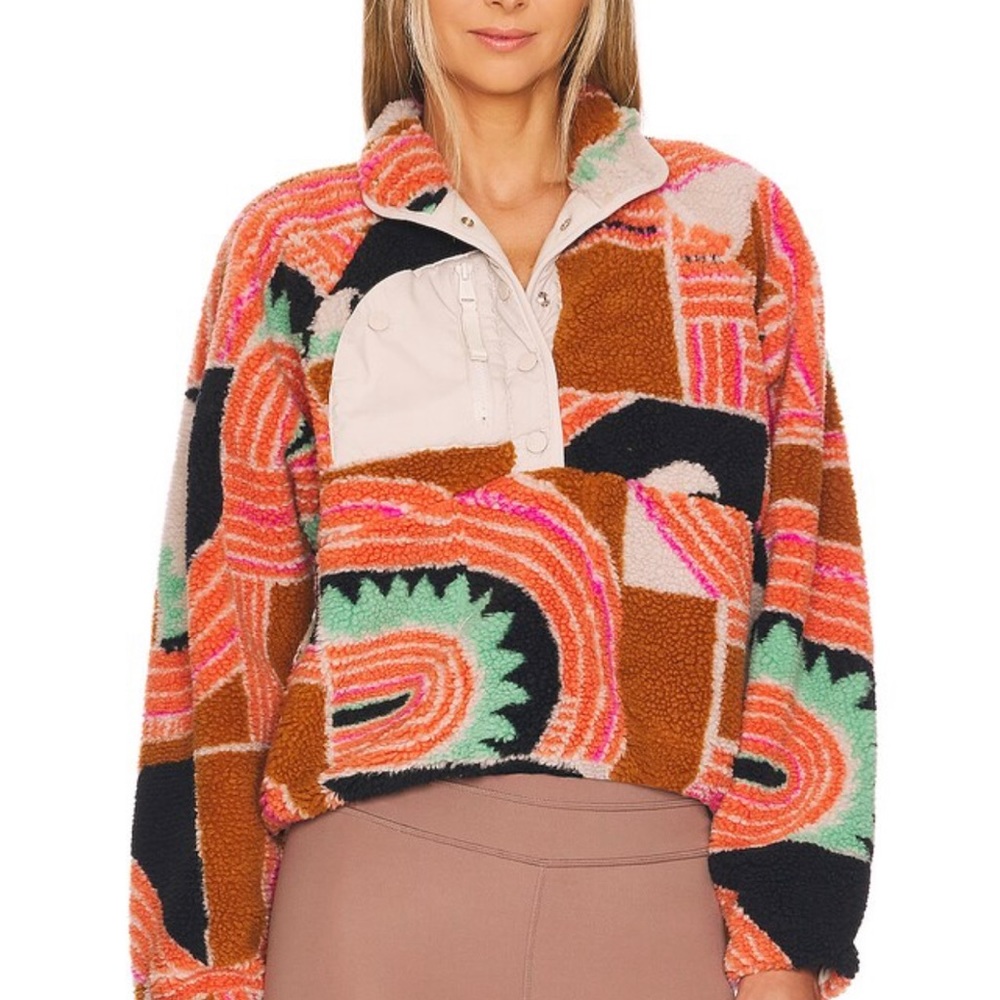 X FP Movement Rocky Ridge Pullover in Orange Wave Combo.